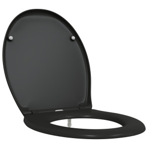 Capac Pentru Toaletă Cu Eliberare Rapidă  Cu Închidere Lentă Duroplast Negru