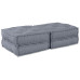Canapea Modulară Cu 2 Locuri Pouffe Convertibilă Din Stofă Gri