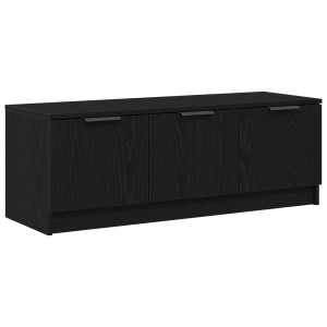 Cabaret Tv Negru Stejar 102X35X36,5 Cm Lemn Structurat