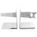 Suporturi Pentru Cărți  2 Buc Argintii 11X14X17,5 Cm Aluminiu Saw
