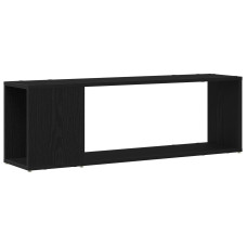 Bibliotecă  Neagră Din Lemn De Stejar 100X24X32 Cm