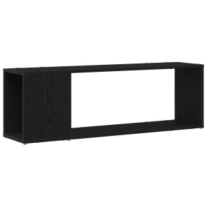 Bibliotecă  Neagră Din Lemn De Stejar 100X24X32 Cm