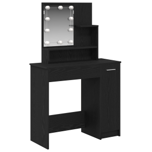Masă De Machiaj Stejar Negru 86.5 X 35 X 136 Cm Lemn Compozit